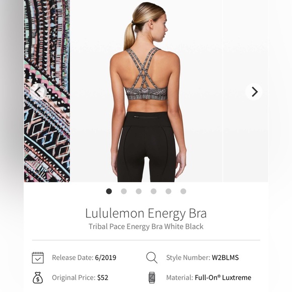 Lululemon Energy Bra | Size 4 | Tribal Pace Print - Picture 5 of 11